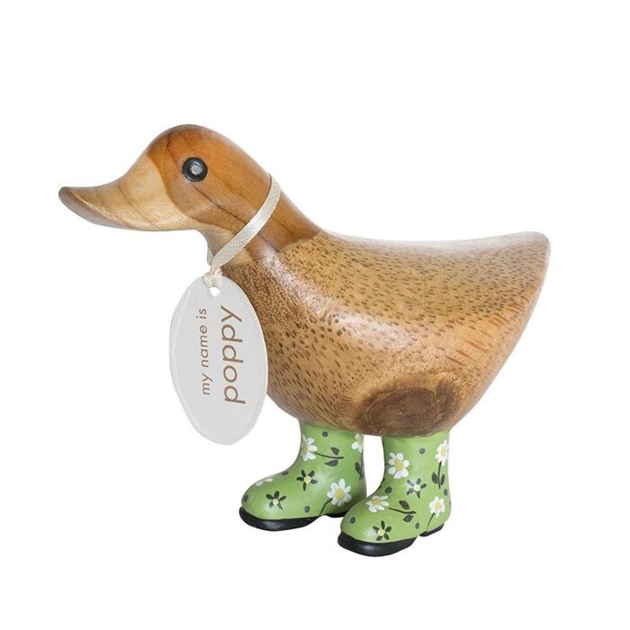 DCUK NATURAL FINISH DUCKY WITH FLORAL WELLY BOOTS - Green